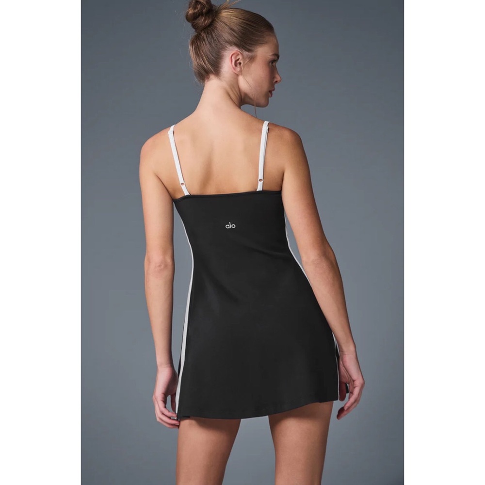 Alo Yoga Airbrush Streamlined Dress Black/White XS - Picture 3 of 11